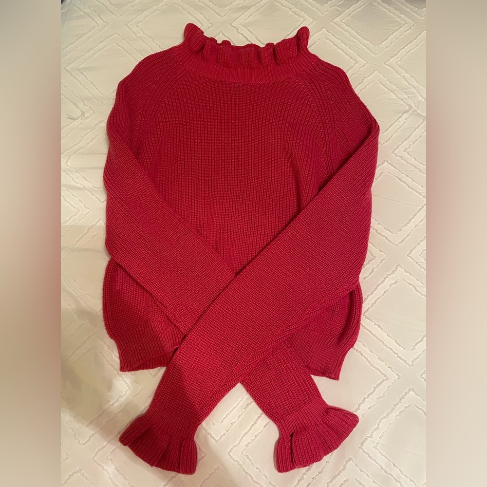 Pink ruffle sweater